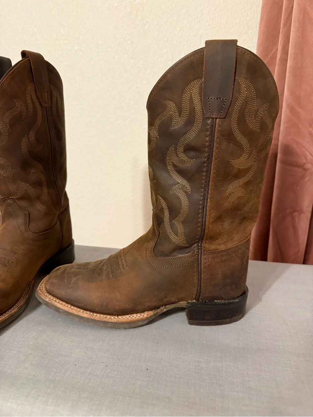 Kids Brown Suede Western Boots - Classic Cowboy Style